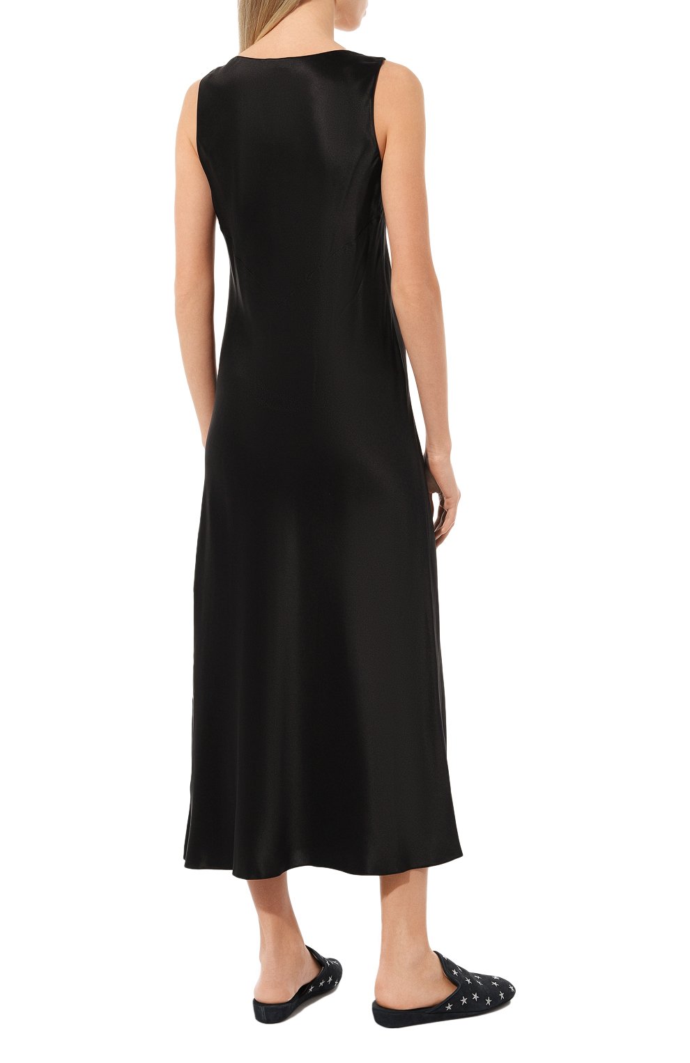 Женская шелковая сорочка LUNA DI SETA черного цвета, арт. VLST61011 | Фото 4 (Материал внешний: Шелк; Материал сплава: Проставлено; Нос: Не проставлено)