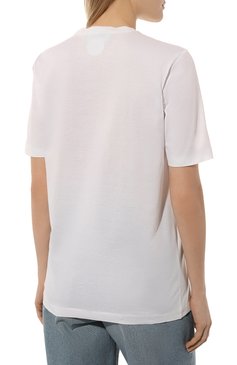 Женская хлопковая футболка DSQUARED2 белого цвета, арт. S80GC0009/S23009 | Фото 4 (Рукава: Короткие; Длина (для топов): Стандартные; Принт: С принтом; Материал внешний: Хлопок; Стили: Спорт-шик; Женское Кросс-КТ: Футболка-одежда)