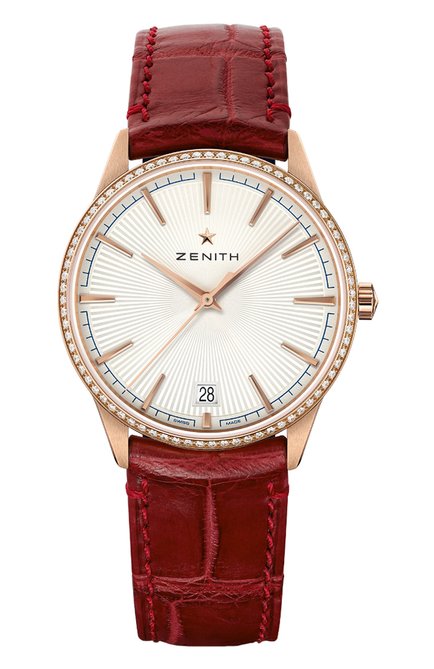 Женские часы classic ZENITH бесцветного цвета, арт. 22.3200.670/01.C831 | Фото 1 (Материал корпуса: Розовое золото; Цвет циферблата: Серебристый; Механизм: Автомат)