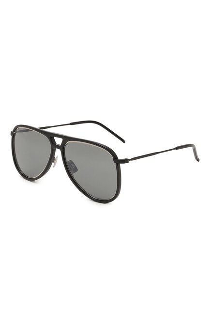 Женские солнцезащитные очки SAINT LAURENT черного цвета, арт. CLASSIC 11 RIM | Фо то 1 (Материал: Пластик, Металл; Тип очков: С/з; Очки форма: Авиаторы)