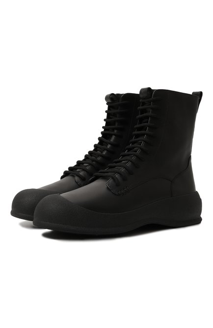 Мужские кожаные ботинки BALLY черного цвета, арт. MSB04G/VT012 | Фото 1 (Драгоценные камни: Проставлен о; Материал сплава: Проставлено; Материал утеплителя: Натуральный мех; Каблук высота: Высокий; Подошва: Плоская)