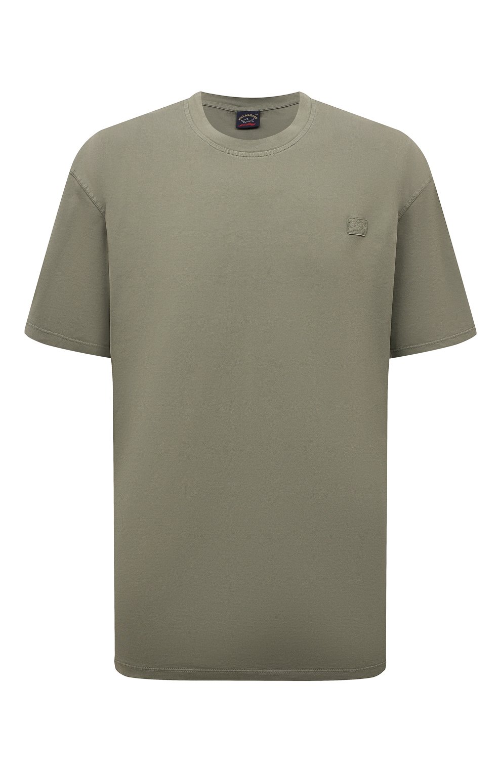 Хлопковая футболка Paul&Shark 13311654/3XL-6XL, цвет хаки, размер 56