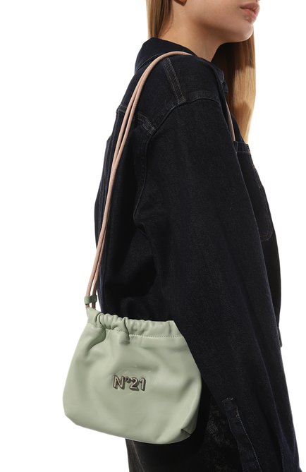 Женская сумка eva mini N21 зеленого цвета, арт. 23EBS0900NP02 | Фото 2 (Размер: mini; Материал: Натуральная кожа; Сумки-технические: Сумки через плечо)