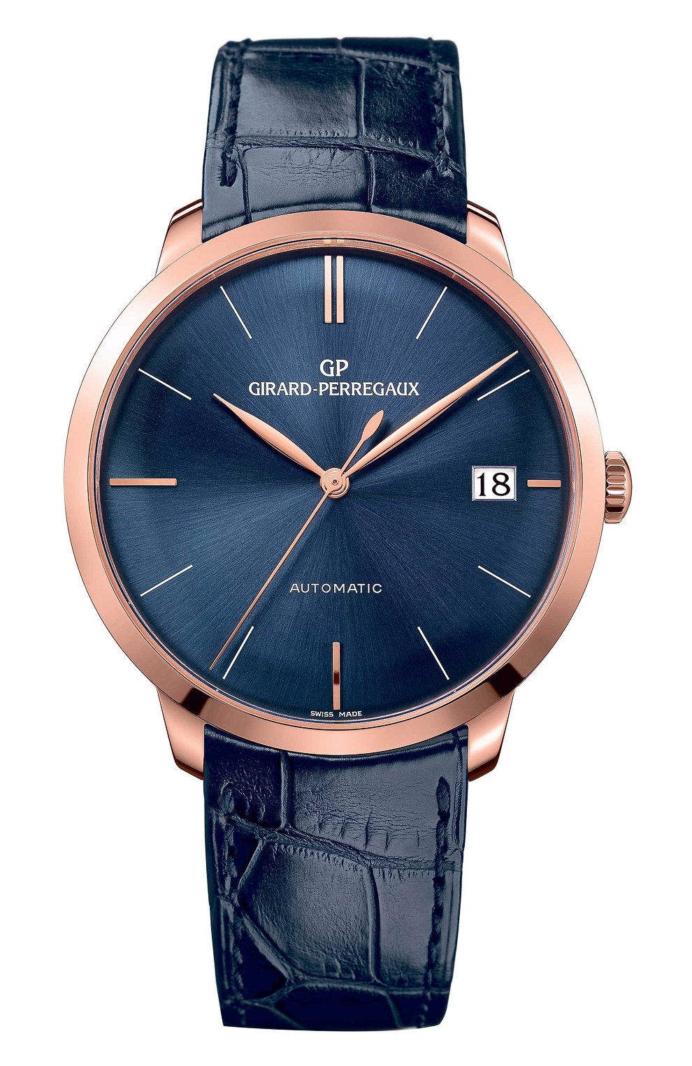 Rose Gold Date Blue