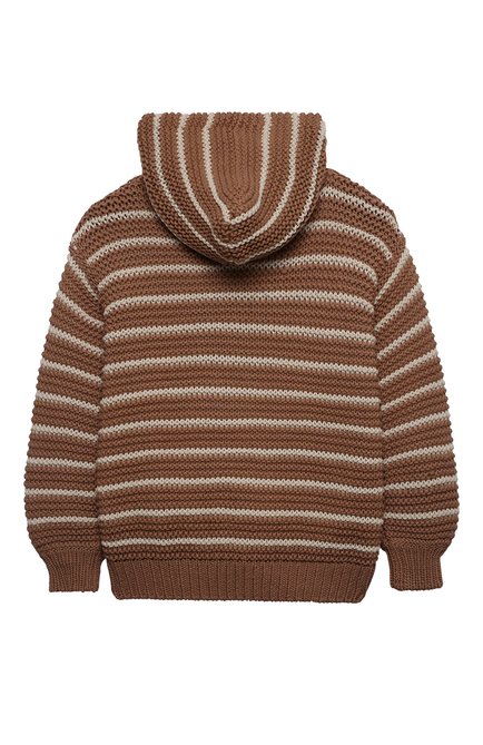 Детская комплект из ветровки и толстовки BRUNELLO CUCINELLI коричневого цвета, арт. B8EM31506C | Фото 2 (Кросс-КТ: Ветровка, Сезон: лето; Рукава: Длинные; Ростовка одежда: 12 лет | 152 см, 13 - 15 лет | 158 см)