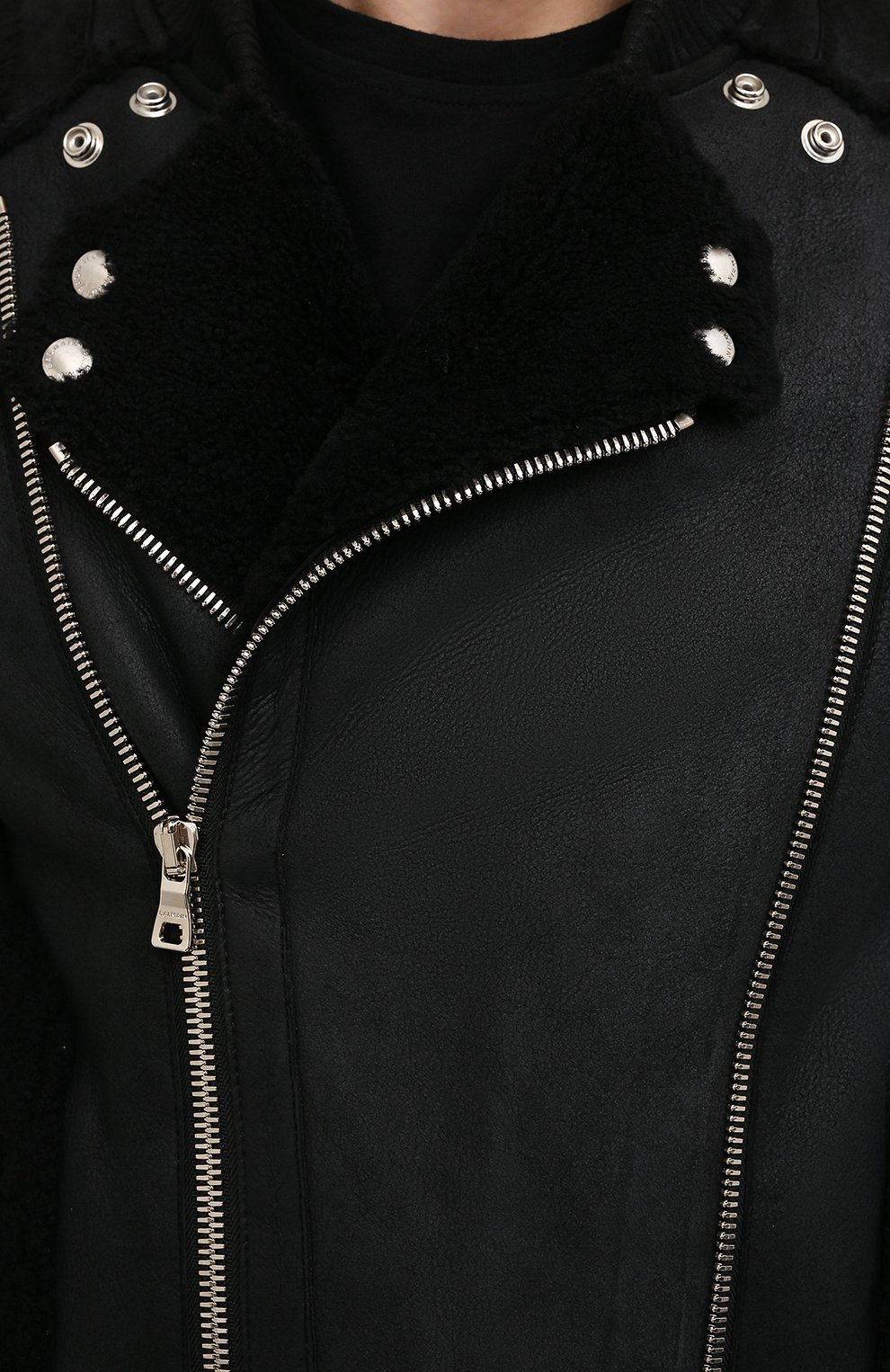 Мужская дубленка BALMAIN черного цвета, арт. WH1TH125/L119 | Фото 5 (Рукава: Длинные; Материал внешний: Натуральный мех; Стили: Панк; Длина (верхняя одежда): Короткие)