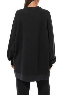 Женский хлопковый свитшот HALFBOY черного цвета, арт. H06WASW1222 | Фото 4 (Рукава: Длинные; Длина (для топов): Удлиненные; Материал внешний: Хлопок; Стили: Спорт-шик; Женское Кросс-КТ: Свитшот-одежда)