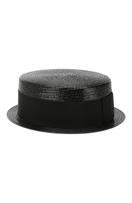 Женская шляпа канотье SAINT LAURENT черного цвета, арт. 564815/3YA57 | Фото 2 (Материал: Вискоза, Текстиль; Статус проверки: Проверено, Проверена категория)