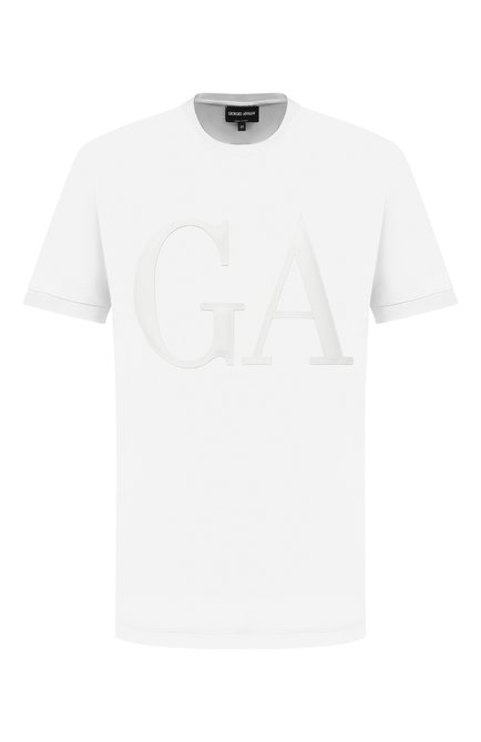 Мужская хлопковая футболка  GIORGIO ARMANI белого цвета по цене 58850 руб., арт. 3KSM78/SJXDZ | Фото 1