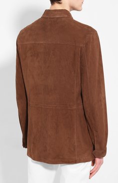 Мужская замшевая куртка CORNELIANI коричневого цвета, арт. 8525W2-0120103/00 | Фото 4 (Кросс-КТ: Куртка; Материал внешний: Замша, Натуральная кожа; Рукава: Длинные; Длина (верхняя одежда): До середины бедра, Короткие; Мужское Кросс-КТ: Верхняя одежда, Кожа и замша)