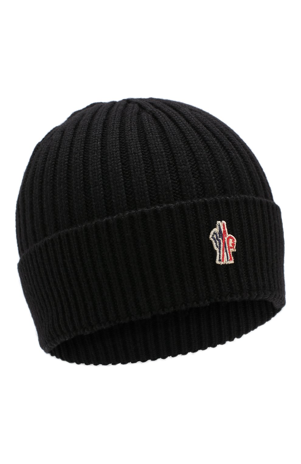 Мужская шерстяная шапка MONCLER черного цвета, арт. D2-097-00259-00-04761 | Фото 1 (Материал: Текстиль, Шерсть; Кросс-КТ: Трикотаж)
