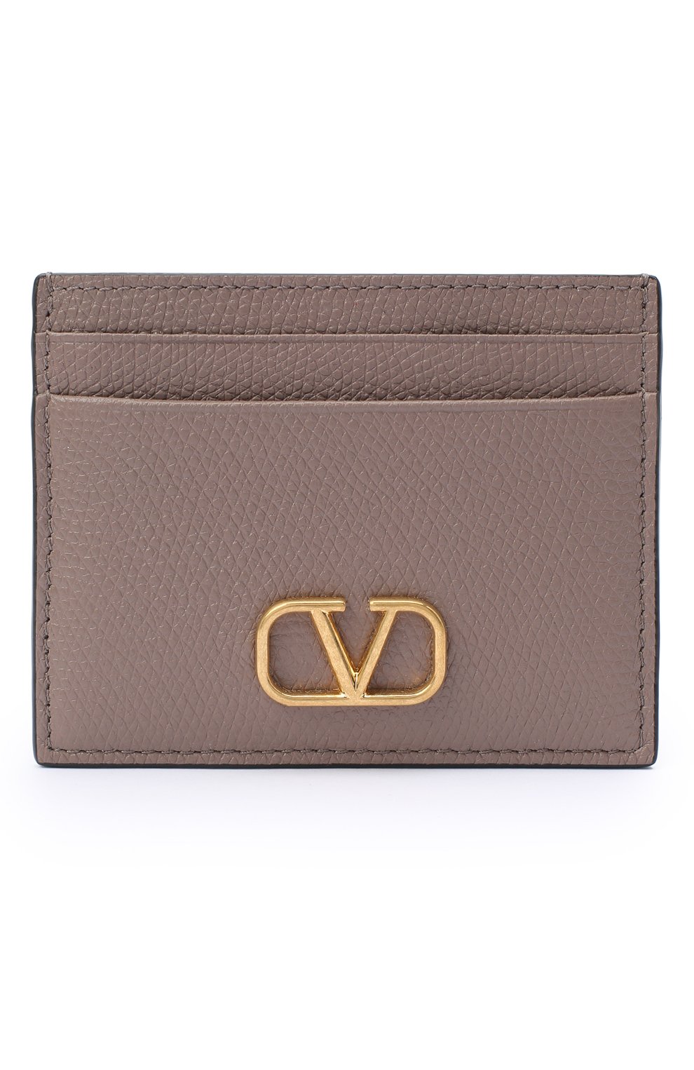 Женский кожаный футляр для кредитных карт  VALENTINO темно-бежевого цвета, арт. VW2P0V32/SNP | Фото 1 (Материал: Натуральная кожа)