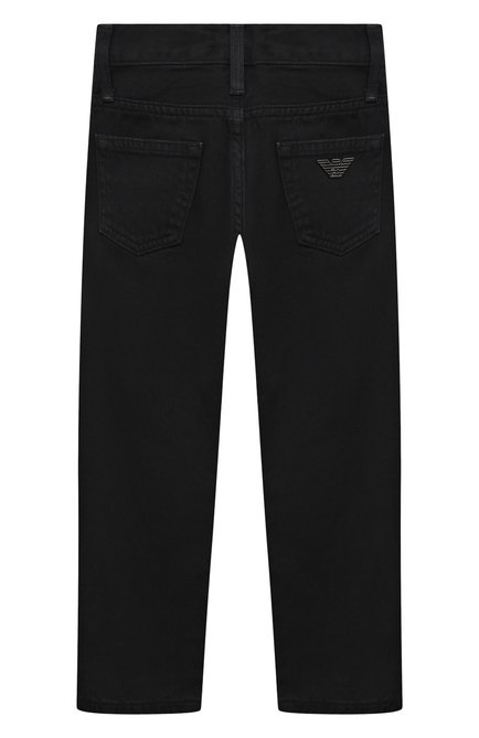 Детские джинсы EMPORIO ARMANI темно-синего цвета, арт. 3R4J75/4N7EZ | Фото 2 (Материал внешний: Хлопок; Детали: Однотонный; Материал сплава: Проставлено; Нос: Не проставлено)