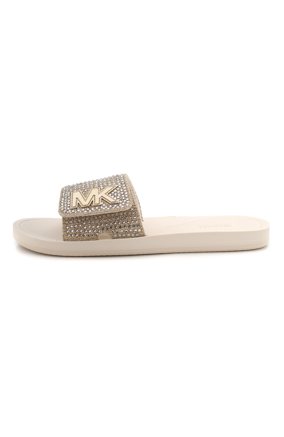Женские золотые шлепанцы mk slide MICHAEL MICHAEL KORS купить в ...