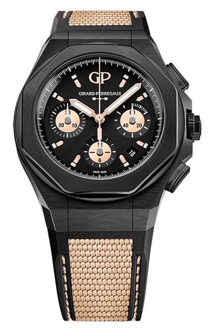 Мужские часы laureato absolute gold fever GIRARD-PERREGAUX бесцветного цвета, арт. 81060-21-492-FH3A | Фото 1 (Механизм: Автомат; Материал корпуса: Титан; Цвет циферблата: Чёрный)