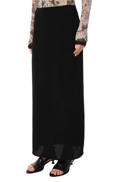 Женская юбка NINA RICCI черного цвета, арт. 23PCJU013PL0341 | Фото 3 (Материал внешний: Синтетический материал; Женское Кросс-КТ: Юбка-одежда; Длина Ж (юбки, платья, шорты): Макси; Материал подклада: Вискоза; Стили: Кэжуэл)