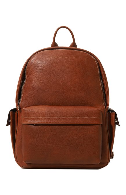 Мужской кожаный рюкзак BRUNELLO CUCINELLI коричневого цвета, арт. MBZIU243 | Фото 1 (Материал: Натуральная кожа; Статус проверки: Проверена категория; Размер: large; Стили: Классический)