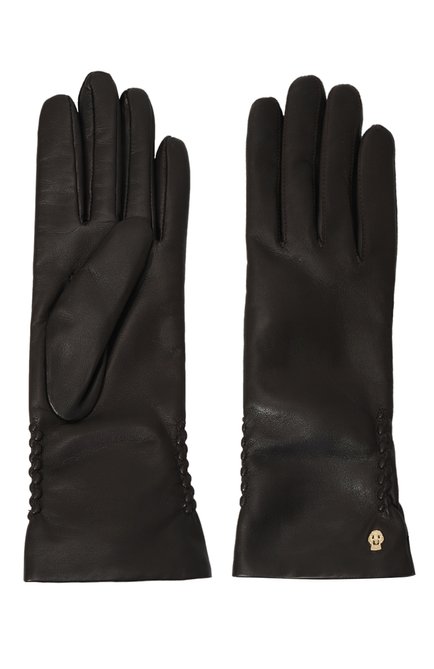 Женские кожаные перчатки ROECKL темно-коричневого цвета, арт. 11011-351 | Фото 2 (Нос: Не проставлено; Материал: Натуральная кожа; Материал сплава: Проставлено)