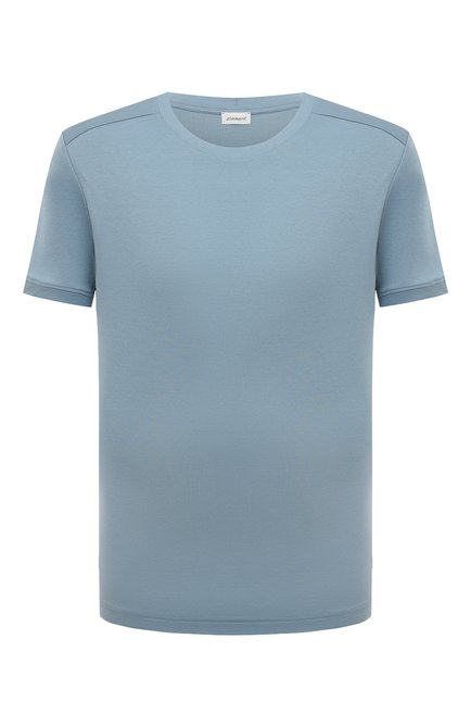 Мужская хлопковая футболка ZIMMERLI синего цвета, арт. 3460-96046 | Фото 1 (Материал сплава: Проставлено; Материал внешний: Хлопок; Драгоценные камни: Проставлено; Длина (для топов): Стан дартные; Рукава: Короткие)