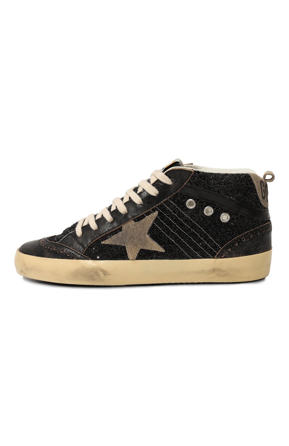 Golden goose black 2024 glitter mid star