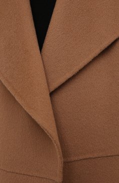 Женское пальто из шерсти и кашемира TOTÊME коричневого цвета, арт. 211-110-717 | Фото 5 (Материал внешний: Шерсть; Рукава: Длинные; Длина (верхняя одежда): Длинные; 1-2-бортные: Однобортные; Стили: Кэжуэл)