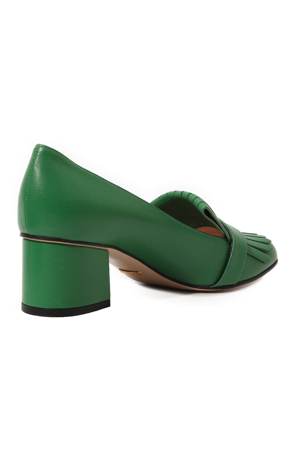 Женские кожаные туфли GUCCI зеленого цвета, арт. 408208 C9D00 | Фото 5 (Каблук высота: Низкий; Материал внутренний: Натуральная кожа; Каблук тип: Устойчивый; Подошва: Плоская)