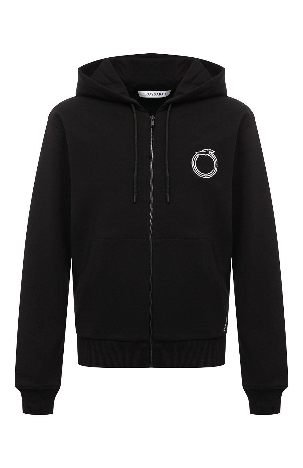 Мужской черный хлопковая толстовка TRUSSARDI купить в интернет-магазине ...