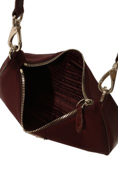 Женская сумка PRADA бордового цвета, арт. 1BC204-PJY-F0403-2OO | Фото 4 (Сумки-технические: Сумки top-handle; Материал: Текстиль; Размер: small)