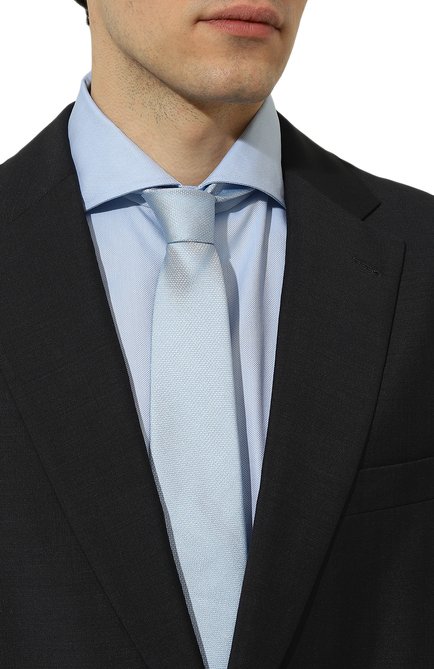 Мужской галстук BOSS голубого цвета, арт. 50512538 | Фото 2 (Материал: Текстиль, Шелк, Синтетический материал; Материал сплава: Проставлено; Нос: Не проставлено)