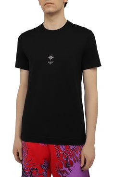 Мужская хлопковая футболка GIVENCHY черного цвета, арт. BM713H3Y6B | Фото 3 (Рукава: Короткие; Стили: Панк; Длина (для топов): Стандартные; Принт: С принтом; Материал внешний: Хлопок)