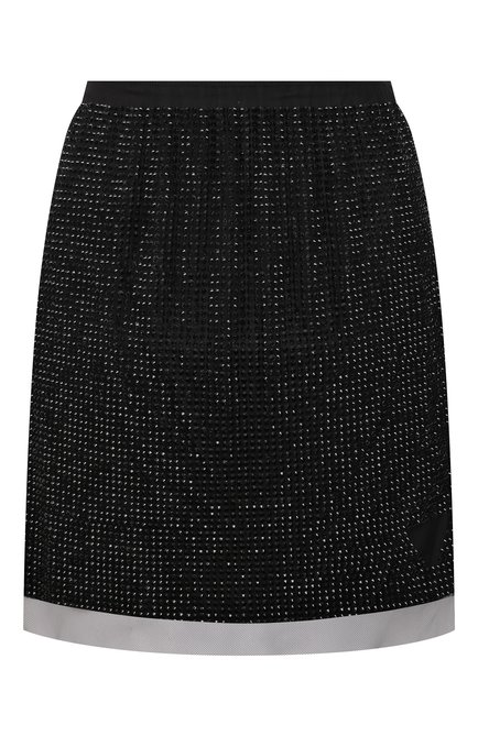 Женская юбка с отделкой стразами PRADA черного цвета по цене 230000 руб., арт. P143TR-1Z4U-F0002-221 | Фото 1
