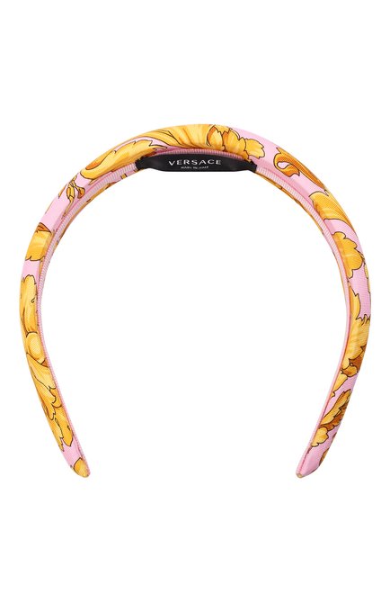 Женский ободок для волос VERSACE светло-розового цвета, арт. ICER001/A232999 | Фото 1 (Материал: Шелк, Текстиль)