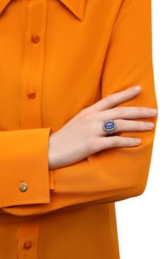 Женское кольцо QUEENSBEE синего цвета, арт. 101215/10,58 | Фото 2 (Материал: Серебро; Статус проверки: Проверено, Проверена категория)