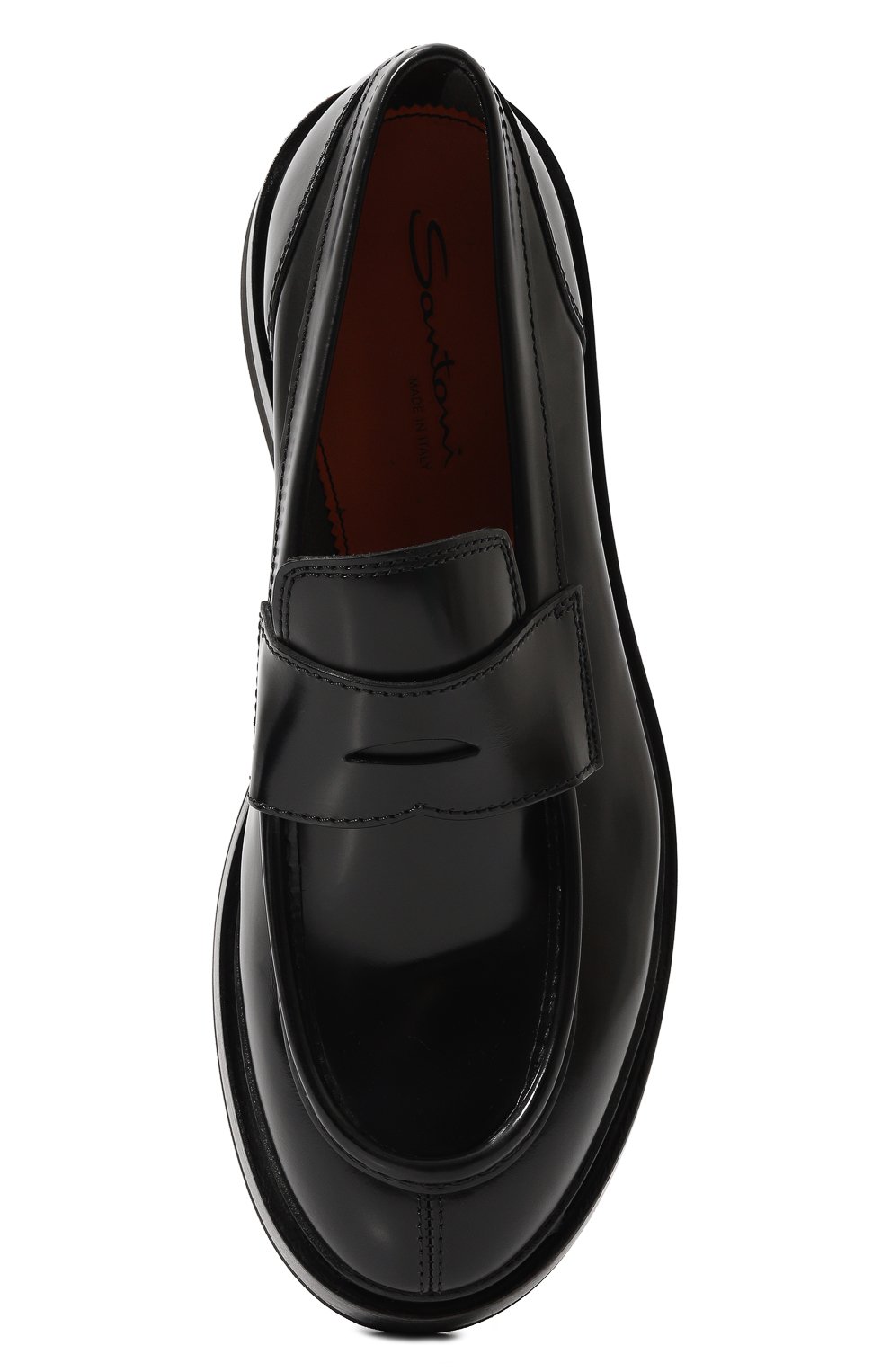 Мужские кожаные пенни-лоферы SANTONI черного цвета, арт. MCAG18365JW6SN0V | Фото 6 (Материал внутренний: Натуральная кожа; Материал сплава: Проставлено; Нос: Не проставлено; Стили: Кэжуэл)
