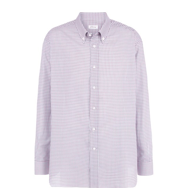 фото Хлопковая рубашка с воротником button down brioni