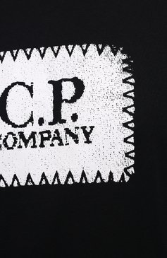 Мужская хлопковая футболка C.P. COMPANY черного цвета, арт. 10CMTS038A-005100W | Фото 5 (Рукава: Короткие; Длина (для топов): Стандартные; Стили: Гранж; Принт: С принтом; Материал внешний: Хлопок)