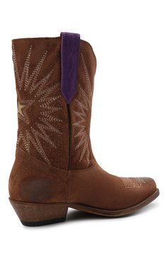 Женские замшевые казаки wish star low GOLDEN GOOSE DELUXE BRAND коричневого цвета, арт. GWF00136.F001964 | Фото 4 (Женское Кросс-КТ: Казаки-ботинки; Каблук высота: Низкий; Материал внутренний: Натуральная кожа; Высота голенища: Низкие; Каблук тип: Устойчивый; Материал утеплителя: Без утеплителя; Подошва: Плоская; Материал внешний: Замша; Длина стельки: 23,2, 23,8, 24,5, 25,2, 25,8, 26,5)