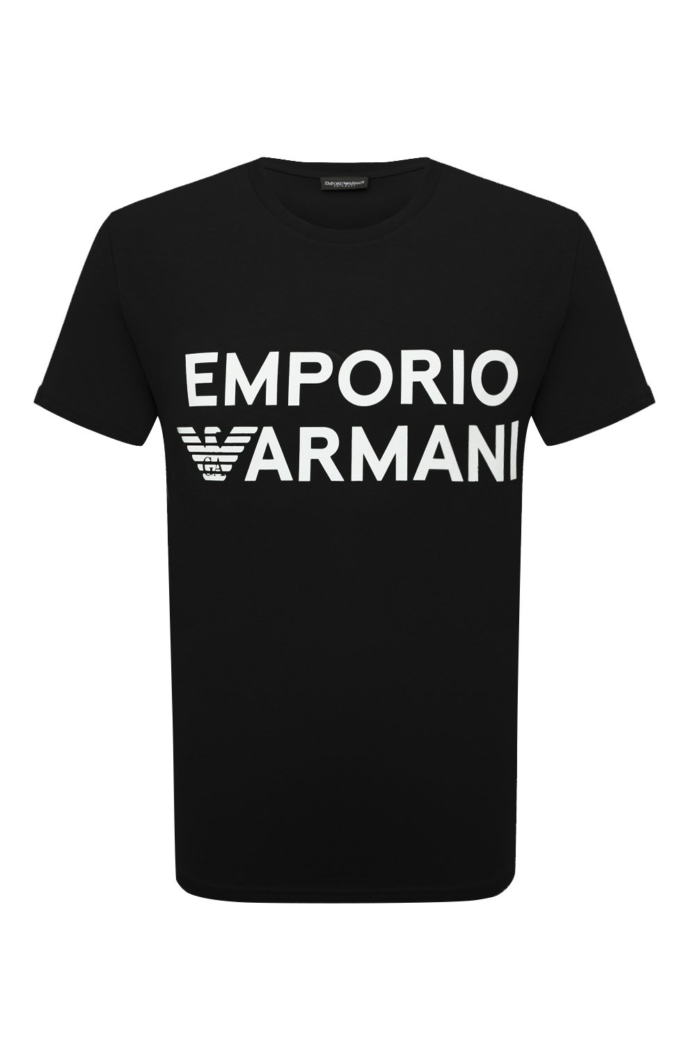 Футболки Emporio Armani, Хлопковая футболка Emporio Armani, Турция, Чёрный, Хлопок: 100%;, 13155321  - купить
