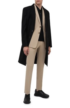 Мужские кроссовки из кожи каймана PRADA черного цвета, арт. 4E3388-3EA5-F0002 | Фото 2 (Стили: Классический; Материал утеплителя: Без утеплителя; Подошва: Массивная; Материал внешний: Экзотическая кожа)