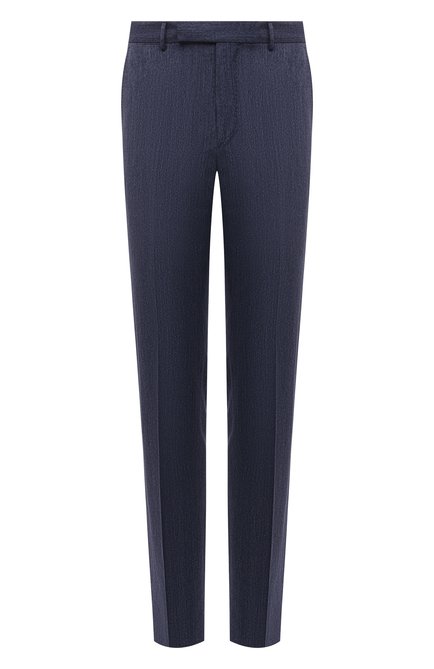Мужские брюки из хлопка и льна ERMENEGILDO ZEGNA синего цвета по цене 49650 руб., арт. 315F02/75TB12 | Фото 1