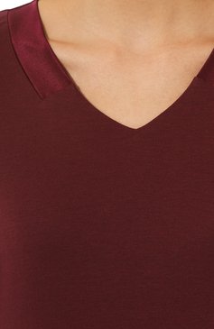 Женская сорочка HANRO бордового цвета, арт. 074976. | Фото 5 (Материал внешний: Синтетический материал, Хлопок; Материал сплава: Проставлено; Нос: Не проставлено)