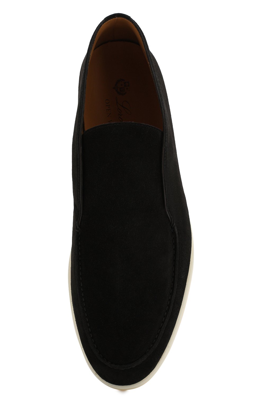 Мужские замшевые ботинки open walk LORO PIANA черного цвета, арт. FAB4368 | Фото 5 (Мужское Кросс-КТ: Ботинки-обувь; Материал внутренний: Натуральная кожа; Материал утеплителя: Без утеплителя; Подошва: Плоская; Материал внешний: Замша)