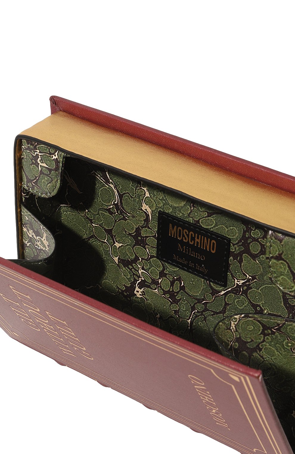 Женский клатч book MOSCHINO бордового цвета, арт. A7315/8017 | Фото 5 (Материал: Натуральная кожа; Женское Кросс-КТ: Клатч-клатчи; Размер: mini)