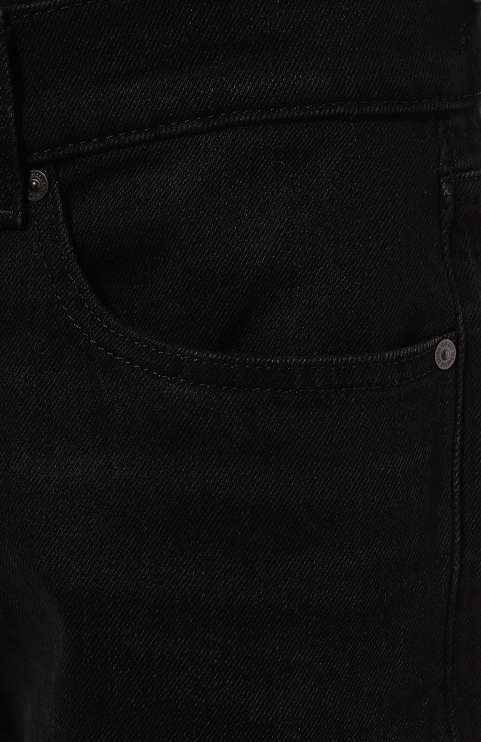 Мужские джинсы 7 FOR ALL MANKIND черного цвета, арт. JSMSC310BN | Фото 5 (Силуэт М (брюки): Прямые; Кросс-КТ: Деним; Длина (брюки, джинсы): Стандартные; Стили: Гр анж; Материал сплава: Проставлено; Материал внешний: Хлопок, Деним; Драгоценные камни: Проставлено)
