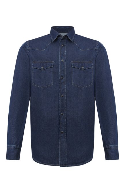 Мужская джинсовая рубашка BRIONI темно-синего цвета по цене 78300 руб., арт. SCDQ0L/08D30 | Фото 1