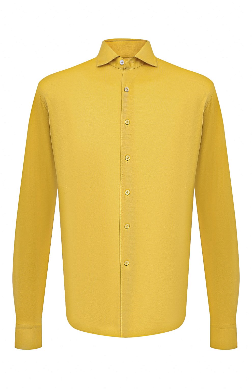 Фото Мужская желтая хлопковая рубашка ALESSANDRO GHERARDI, арт. JERSEY/7077 Италия JERSEY/7077 