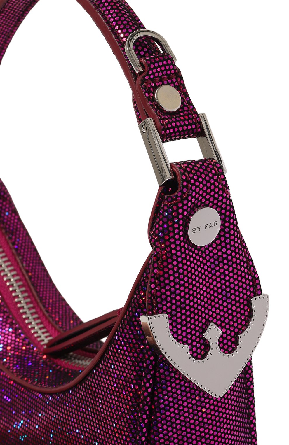 Женская сумка cosmo BY FAR фуксия цвета, арт. 23CRCMSAFCHDDLSMA | Фото 3 (Сумки-технические: Сумки через плечо, Сумки top-handle; Материал: Натуральная кожа; Размер: mini; Ремень/цепочка: На ремешке)