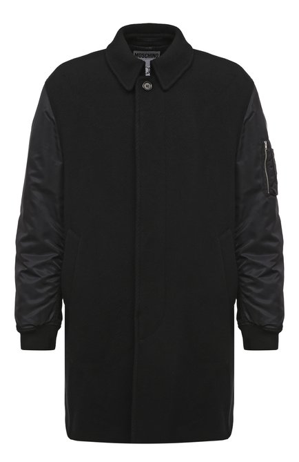 Мужской комбинированное пальто MOSCHINO черного цвета по цене 193500 руб., арт. A0635/5211 | Фото 1