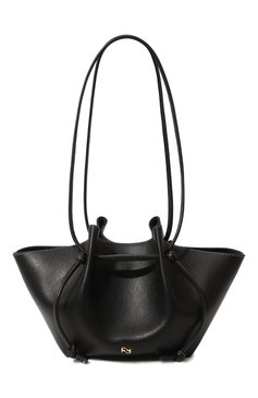 Женский сумка mochi YUZEFI черного цвета, арт. YUZIC0-HB-M0-00 | Фото 1 (Сумки-технические: Сумки-шопперы; Материал: Натуральная кожа; Материал сплава: Проставлено; Размер: mini; Драгоценные камни: Проставлено)