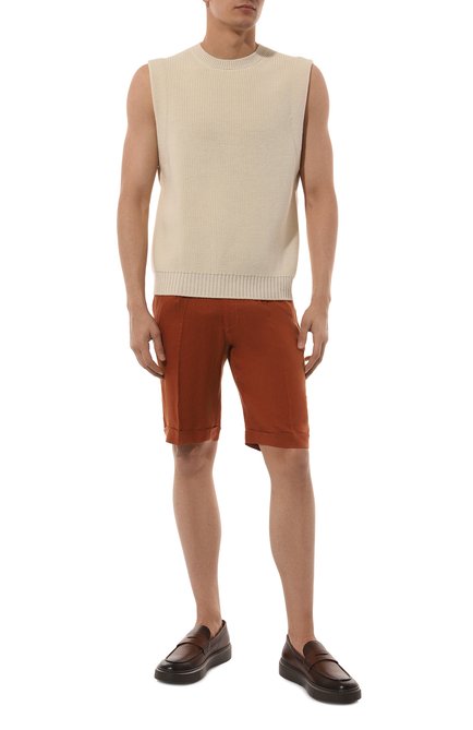 Мужские льняные шорты GRAN SASSO светло-коричневого цвета, арт. 76112/50017 | Фото 2 (Нос: Не проставлено; Материал внешний: Лен; Материал сплава: Проставлено)
